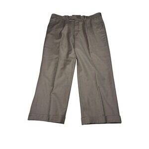 Mantoni Milan Italy Mens Super 140S Virgin Wool Pleated Cuffed Dress Pants 34X24